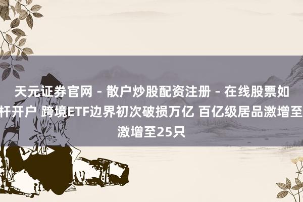 天元证券官网 - 散户炒股配资注册 - 在线股票如何杠杆开户 跨境ETF边界初次破损万亿 百亿级居品激增至25只