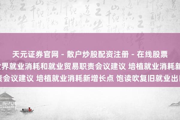 天元证券官网 - 散户炒股配资注册 - 在线股票如何杠杆开户 2026年世界就业消耗和就业贸易职责会议建议 培植就业消耗新增长点 饱读吹复旧就业出口