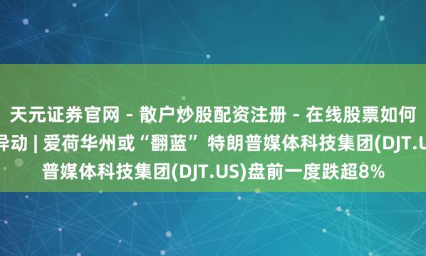 天元证券官网 - 散户炒股配资注册 - 在线股票如何杠杆开户 好意思股异动 | 爱荷华州或“翻蓝” 特朗普媒体科技集团(DJT.US)盘前一度跌超8%